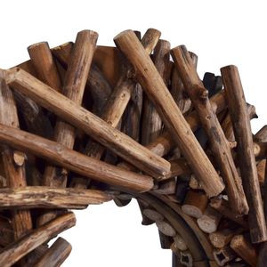 Espejo de pared redondo de teca de 15,7 \" - Product Image 5