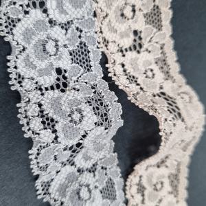 Tissu en dentelle florale rose 3 cm, léger, extensible, bord festonné, pour la décoration de lingerie et de vêtements - Product Image 3