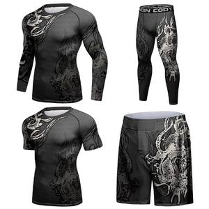Camiseta de Compresión Deportiva Personalizada para BJJ, Conjunto de Rash Guard Unisex de Manga Larga UPF50+ en Spandex/Poliéster con Fusión sin Costuras - Product Image 1
