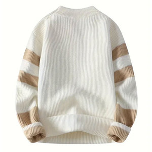 Grande demande, personnalisation élevée, 100% coton, prix de gros, pulls tricotés pour hommes, anti-rides, col rond, manches longues, pulls pour hommes - Product Image 3
