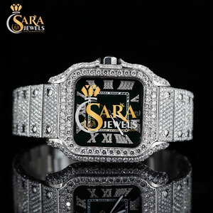 High Quality 41mm <b>Slate</b> Grey Moissanite Diamond Watch Rose Gold Automatic Stainless Steel Hip Hop Style Luxury Antique Fashion - Product Image 1