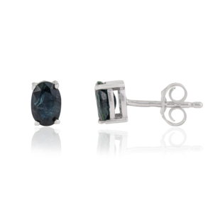 New Arrivals Oval Cut Natural Blue Sapphire 925 Sterling <b>Silver</b> September Birthstone <b>Stud</b> <b>Earrings</b> For Women's - Product Image 3