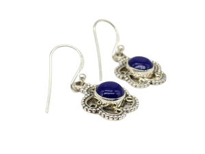 ต่างหูลาพิส ลาซูลีธรรมชาติ เงินแท้ 925 งานแฮนด์เมด เครื่องประดับผู้หญิง สไตล์โบฮีเมียน ต่างหูพลอยแท้ ขายส่ง - Product Image 6