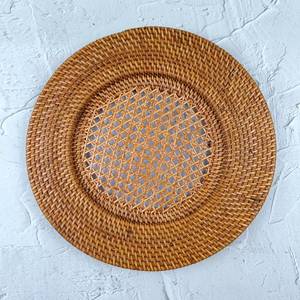Classic Design 2026 Selling Rattan Charger Plate <b>Table</b> Top Decoration Plate Made by Indian Artician 100% Double <b>Checked</b> Export - Product Image 1