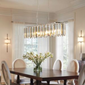 Lustre de plafond ovale en cristal de luxe moderne pour la décoration de la maison W1340P189407/L5018 Style – Ampoules non incluses - Product Image 1