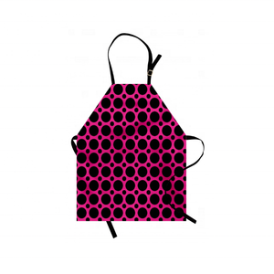 Eco-Conscious 100% Cotton Pink Embroidered Linen Aprons With Side Pockets Lightweight Work Apron For Women Kitchen Cleaning Use - Product Image 1