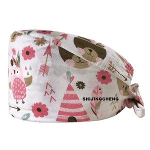 Classic Design Unisex Woven Polyester/Cotton Hospital Medical Surgical <b>Cap</b> with Needle Detection Adjustable Fit Printed Design - Product Image 6