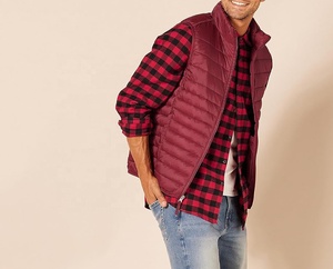 Gilet matelassé décontracté pour homme, très vendu, confortable, respirant, en polyester, pour l'extérieur, avec logo personnalisé, couleur rouge, prix abordable - Product Image 5