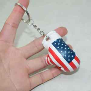 Porte-clés promotionnel personnalisé en cuir PU, mini-gant de boxe circulaire avec impression de logo, mini-porte-clés en forme de ballon, couleurs personnalisées - Product Image 5