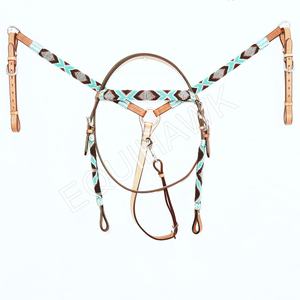 Diseño personalizado occidental de cuero ecuestre Circunferencia Headstall Breastplate y Horse Halter con cristal para montar - Product Image 3