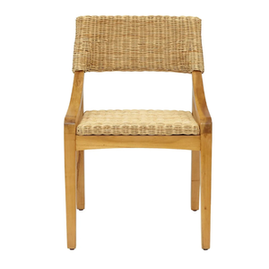 Coussin de fauteuil de style minimaliste, dossier tissé à la main, avec structure en bois de teck, pour ameublement de maison - Product Image 3