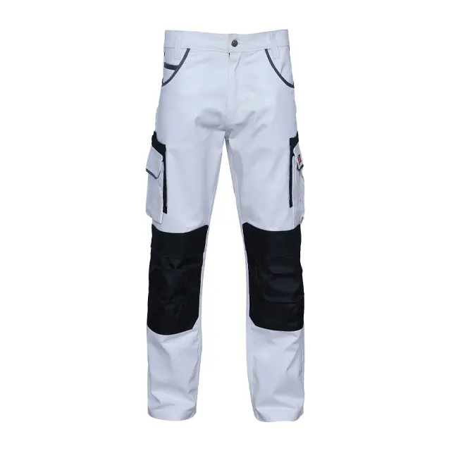 Wholesale Custom Trousers For Painters Multi Pocket Construction Men Painter Trousers High Quality White Utility Work Pants