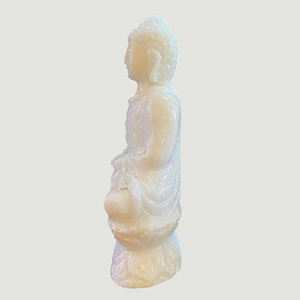 พระพุทธรูปหยกขาวขัดเงา ของตกแต่งหินสำหรับทำสมาธิเซน ของขวัญ - Product Image 1