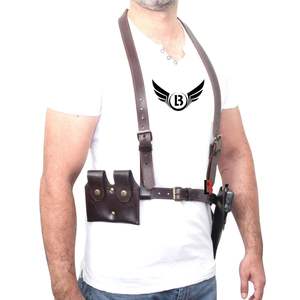 Universal Leather Shoulder Holster <b>Harness</b> with Dual Side Support - Product Image 1