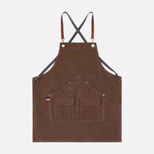 Tablier de cuisine personnalisé avec logo OEM, en toile, pour chef, avec poches avant, pour hommes et femmes, restaurant, café, pâtisserie, uniforme de cuisine, résistant à l'eau - Product Image 1