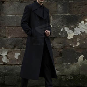 Abrigo Largo para Hombre Royal Look, Tejido de Lana Transpirable, Abrigo de Lujo Personalizable de Alta Calidad con Ribete de Piel, Servicio OEM - Product Image 6