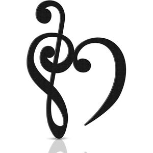 Adorno de Pared de Madera con Diseño Artístico de Amyhill, Símbolo Musical Navideño, Corazón con Notas Musicales, Decoración de Pared para Bodas - Product Image 1