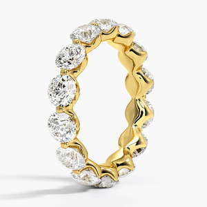 Anillo de Diamantes de Corte Redondo con Garras Compartidas de Eternidad Completa - Product Image 1