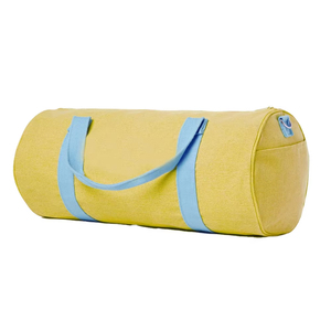 Sac de sport jaune avec poignées bleues, fermeture éclair, sac de voyage portable pour le sport et le fitness - Product Image 3