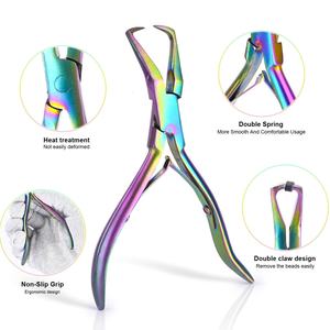 Kounain ชุดคีมต่อผมทำจากสแตนเลสสตีลเป็นมิตรกับสิ่งแวดล้อมชุดคีมร้อยลูกปัดขนาดเล็กเครื่องมือต่อผมใช้เชิงพาณิชย์ - Product Image 6