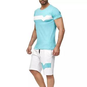 Conjunto de Camiseta y Pantalones Cortos Casuales Ligeros para Hombre, 100% Algodón Franela, Logotipo Personalizado, Venta Caliente, Precio al por Mayor - Product Image 2
