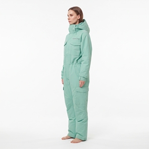 Mono de Esquí de Una Pieza para Mujer HAWK EYE, Impermeable, con Capucha, Color Verde Menta, Aislamiento Sintético, Traje para la Nieve - Product Image 2