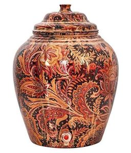 Distributeur d'eau en céramique avec motif floral en relief et robinet pour usage domestique - Product Image 6