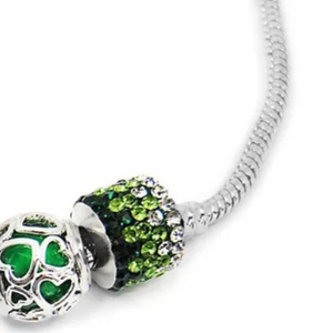   Bracelet à breloques rond vert pour femme, bijoux élégants de couleur verte et dorée inspirés des sororités, pendentif rond élégant pour poignet - Product Image 3
