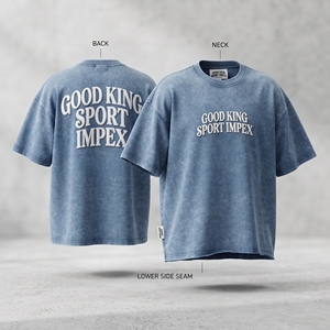 Camiseta Oversize Personalizada con Lavado Ácido, Algodón Pesado Vintage, Unisex, Estilo Urbano, Logotipo Bordado, Hombro Caído, Venta al por Mayor OEM - Product Image 1