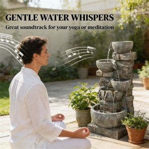 Fontana da Giardino con Luci LED Miste e Illuminazione Decorativa, Prodotto di Qualità Premium - Product Image 4