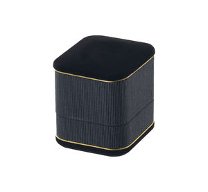 Boîte de rangement pour bijoux en velours noir de style japonais, rectangulaire, avec un design minimaliste et une structure compacte, 50x60x60mm - Product Image 4