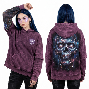 เสื้อฮู้ดดี้ลายปลาหมึกปลาปักเป้าสีชมพูแซลมอนแบบกำหนดเองสำหรับผู้หญิง ซิปแบบดิสเทรส พิมพ์ลายสัตว์ทะเล ธีมใต้น้ำ ผ้าฟลีซ - Product Image 2