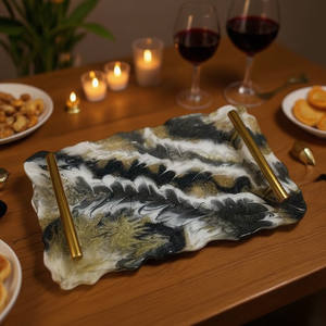 Handmade Resin Serving Tray High Quality <b>Decorative</b> Epoxy Tray for Snacks Drinks Tabletop Dcor for Parties - Product Image 3