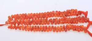 Cuentas de cornalina natural lisas en forma de lágrima de 6x9 a 7x10 mm, cuentas de cornalina en forma de lágrima de 8 pulgadas para la fabricación de joyería. - Product Image 4