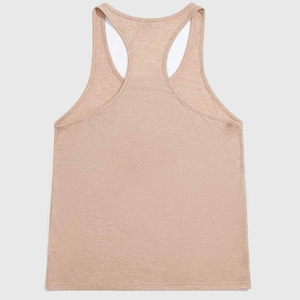 Men Solid Color Knitted Tank Top O-Neck Casual Style Athletic Fit Workout Vest Stretchable Fabric Light Pink - Product Image 1