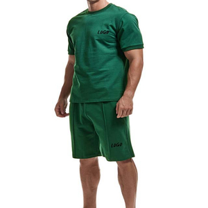 Nouvel ensemble décontracté pour homme, respirant, été, tricoté, uni, mélange polyester/coton, short de sport, t-shirt et short, fabriqué au Pakistan - Product Image 6