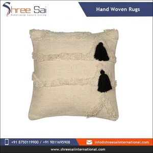 Best Price Bohemian Striped Square <b>Throw</b> Pillow With <b>Black</b> Tassels Woven Linen Cotton Removable Washable Envelope Closure - Product Image 2