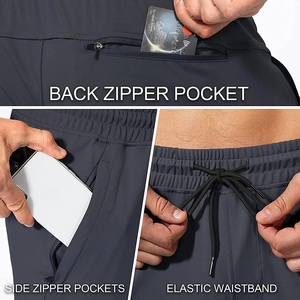 Custom Front And Back Zipper Puller Men Mechanical Stretch Woven Fabric Gym Quality Made <b>Trouser</b> For Gym Anaerobic Exercise - Product Image 6