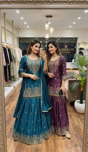 Women Ethnic Lehenga Choli One Set Long Silk Embroidered <b>Sequin</b> Work Woven Fancy Lace Dupatta Wedding <b>Party</b> Wear - Product Image 6