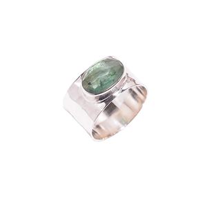 925 anillo de piedras preciosas de cianita verde natural de plata esterlina hecho a mano para niñas moda 925 fabricante de joyas de piedras preciosas de plata - Product Image 1