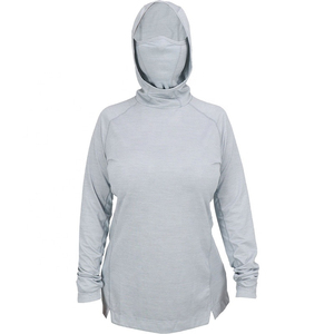 Chemise de pêche personnalisée UPF 50+ pour femme, grande taille, à manches longues, respirante, imperméable, coupe-vent, avec masque, cache-cou anti-UV et capuche - Product Image 1