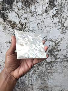 Artisan Made Mother Pearl Square Classic Customizable Drink Coaster Polished Shell Surface Eco Friendly Elegant <b>Table</b> <b>Protection</b> - Product Image 2