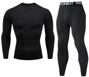 Premium Men's Front Logo Slim Fit Compression T-Shirt Quick Dry Lightweight Anti-UV Oxford Fabric Sports Wear - Product Image 2