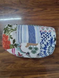 Corn husk clutch pouch Durable makeup pouch wholesale Soft portable cosmetic bag Lightweight puffer bag handle gift for her - Product Image 1