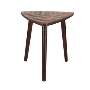 โต๊ะข้างไม้มะม่วงทรงสามเหลี่ยมลายก้างปลา - ขายส่ง - Product Image 1