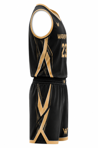 Ensemble de maillot de basket-ball WARPRO noir 23, sublimé, anti-humidité, unisexe, pour adulte, col en V, sans manches, haute qualité, débardeur et short - Product Image 3