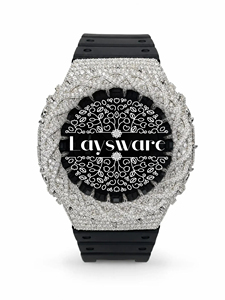 Montre de luxe en moissanite VVS pour hommes et femmes, cadran noir analogique-numérique, sertie de strass, style hip-hop, cadeau - Product Image 1