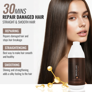Ensemble de traitement à la kératine brésilienne professionnel, shampooing et après-shampoing pour cheveux, hydratant et nourrissant, produit réparateur pour cheveux - Product Image 3