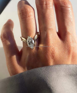 Igi/gia แล็บตัดเพชรวินเทจ14K สีเหลืองแหวนแต่งงาน/งานหมั้นใส่ได้ทั้งชายและหญิงสีขาวทองคุณภาพดีสำหรับงานปาร์ตี้ครบรอบ-คุ้มค่า - Product Image 2