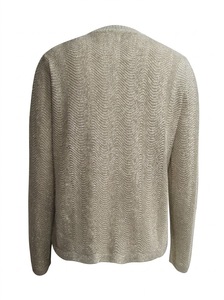 Suéter de punto acanalado para mujer, cuello redondo, manga larga, estilo jersey, informal, ajustado, top de punto para uso diario, básico para damas - Product Image 3